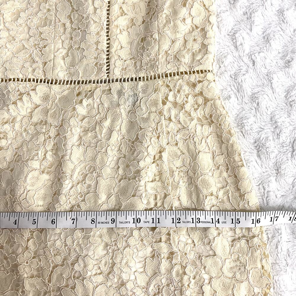 NBD Revolve Cream Only Yours Lace Asymmetrical Strappy Back Mini Dress XS - Picture 9 of 9